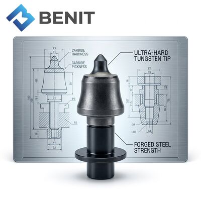 Benit Milling Pick Bits Cutters M6/22 W1000 W200 Road Milling Machine for Asphalt Concrete 40pcs/box