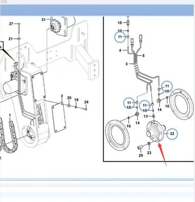 P8820DL Peças sobressalentes de pavimentador de asfalto transportador espiral eixo intermediário separador rotativo eixo intermediário VOE12766358